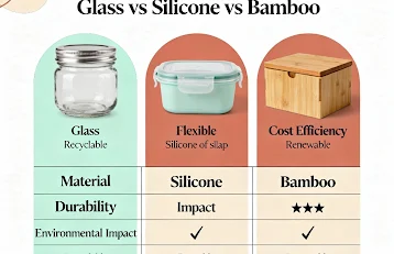Sustainable Food Storage Solutions: Glass vs Silicone vs Bamboo Containers